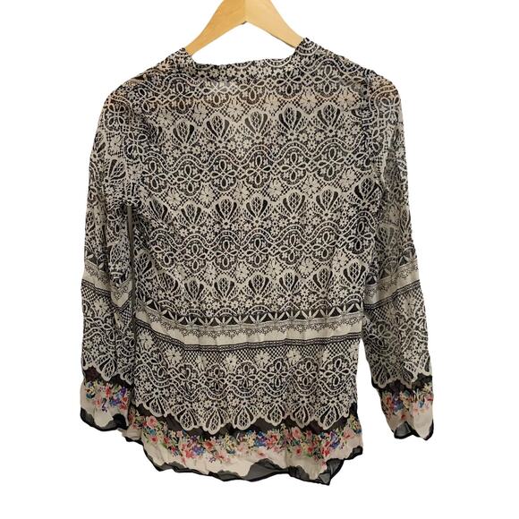 Sundance Vita Tunic Floral‎ Silk Georgette Sequins Top Size XS - Picture 5 of 5